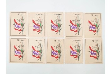 福山碧翠・古屋蘭渓・宝田直(北総迂人)の名入り　木版画　宝船図案などのマッチラベル335枚セット　(R-087273)