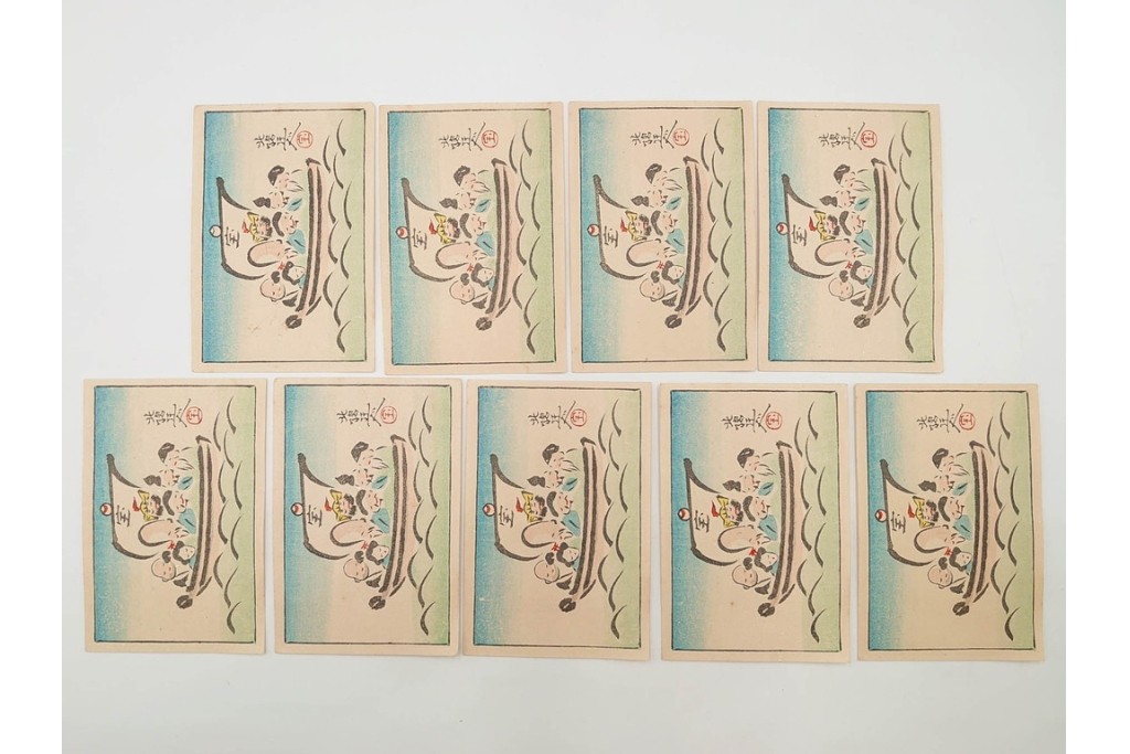 福山碧翠・古屋蘭渓・宝田直(北総迂人)の名入り　木版画　宝船図案などのマッチラベル335枚セット　(R-087273)