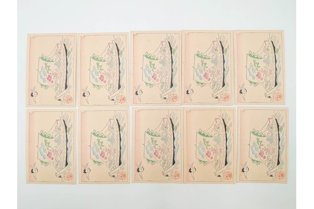 福山碧翠・古屋蘭渓・宝田直(北総迂人)の名入り　木版画　宝船図案などのマッチラベル335枚セット　(R-087273)