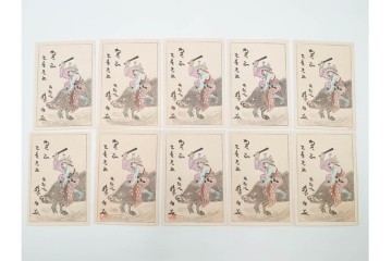 福山碧翠・古屋蘭渓・宝田直(北総迂人)の名入り　木版画　宝船図案などのマッチラベル335枚セット　(R-087273)