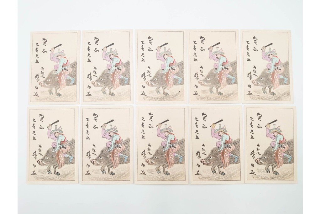 福山碧翠・古屋蘭渓・宝田直(北総迂人)の名入り　木版画　宝船図案などのマッチラベル335枚セット　(R-087273)