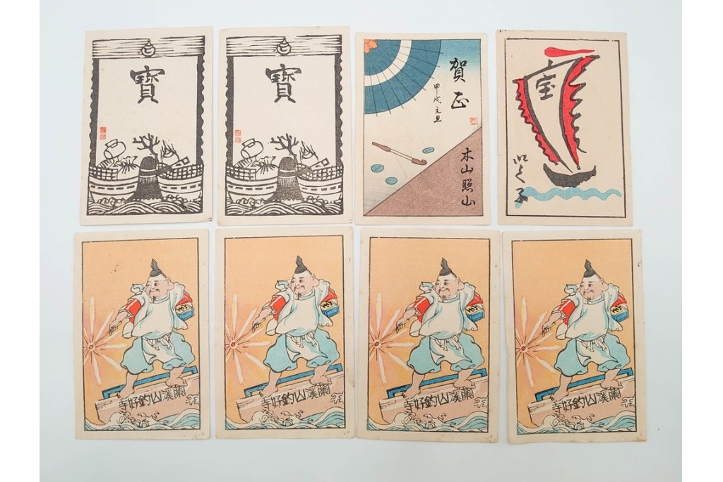 福山碧翠・古屋蘭渓・宝田直(北総迂人)の名入り　木版画　宝船図案などのマッチラベル335枚セット　(R-087273)