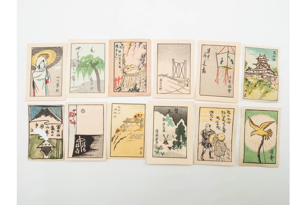 宝田直(北総迂人)・古屋蘭渓・小田・南吉次郎らの名入り　木版画　歌川広重など　マッチラベル548枚セット　(R-087274)