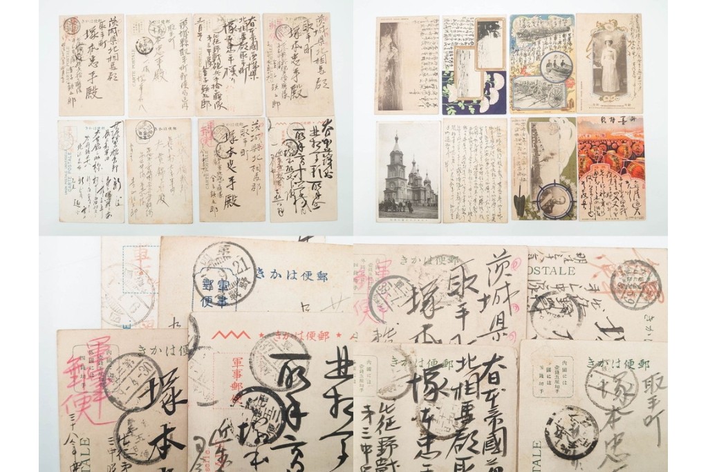 軍事郵便　野戦局　櫛型印・消印　絵葉書を含む　家族や知人に宛てたエンタイア142点セット　(R-087286)