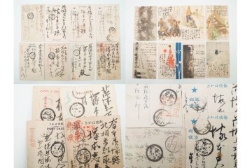 軍事郵便　野戦局　櫛型印・消印　絵葉書を含む　家族や知人に宛てたエンタイア142点セット　(R-087286)