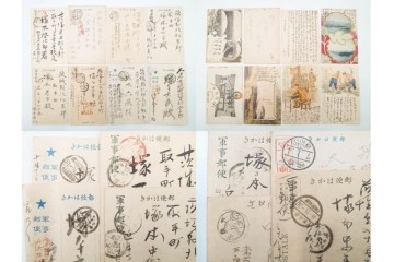 軍事郵便　野戦局　櫛型印・消印　絵葉書を含む　家族や知人に宛てたエンタイア142点セット　(R-087286)
