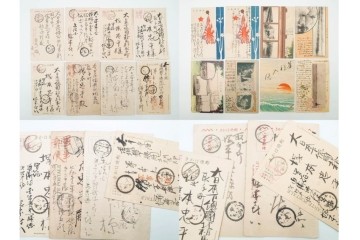 軍事郵便　野戦局　櫛型印・消印　絵葉書を含む　家族や知人に宛てたエンタイア142点セット　(R-087286)