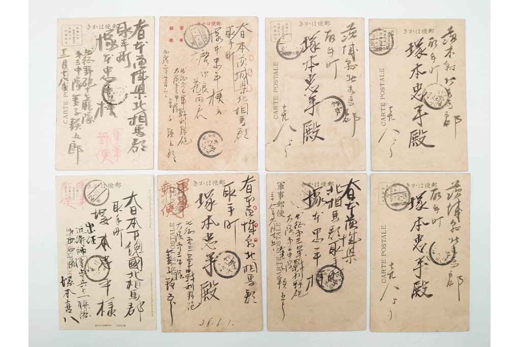 軍事郵便　野戦局　櫛型印・消印　絵葉書を含む　家族や知人に宛てたエンタイア142点セット　(R-087286)