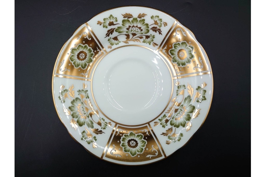 ROYAL CROWN DERBY(ロイヤルクラウンダービー)/グリーンダービーパネル　Richard Ginori(リチャードジノリ)/ジオ・ポンティ　カップ&ソーサー2点セット　(R-087287)