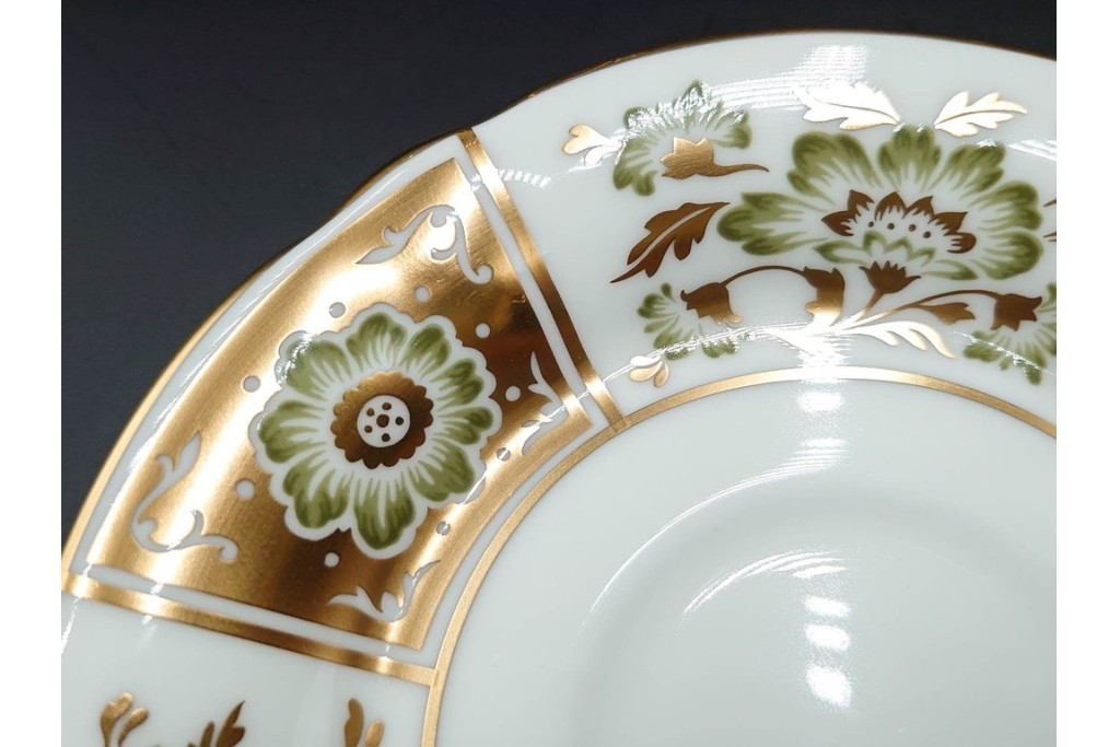 ROYAL CROWN DERBY(ロイヤルクラウンダービー)/グリーンダービーパネル　Richard Ginori(リチャードジノリ)/ジオ・ポンティ　カップ&ソーサー2点セット　(R-087287)