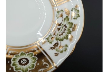 ROYAL CROWN DERBY(ロイヤルクラウンダービー)/グリーンダービーパネル　Richard Ginori(リチャードジノリ)/ジオ・ポンティ　カップ&ソーサー2点セット　(R-087287)