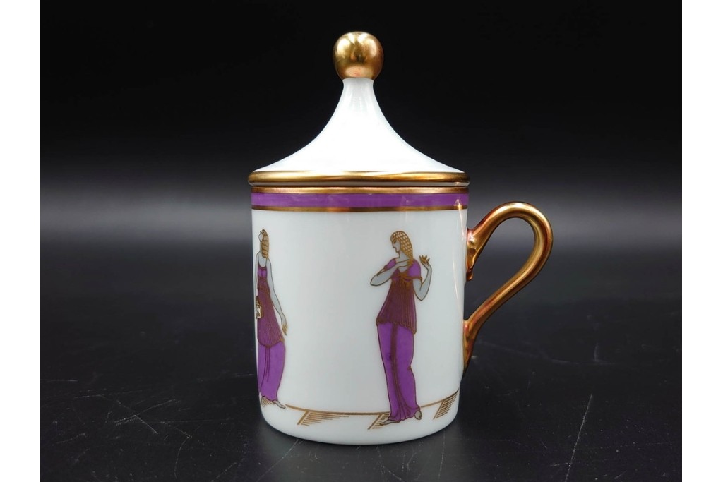 ROYAL CROWN DERBY(ロイヤルクラウンダービー)/グリーンダービーパネル　Richard Ginori(リチャードジノリ)/ジオ・ポンティ　カップ&ソーサー2点セット　(R-087287)