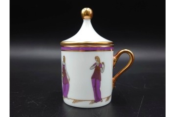 ROYAL CROWN DERBY(ロイヤルクラウンダービー)/グリーンダービーパネル　Richard Ginori(リチャードジノリ)/ジオ・ポンティ　カップ&ソーサー2点セット　(R-087287)