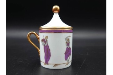 ROYAL CROWN DERBY(ロイヤルクラウンダービー)/グリーンダービーパネル　Richard Ginori(リチャードジノリ)/ジオ・ポンティ　カップ&ソーサー2点セット　(R-087287)