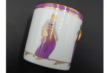 ROYAL CROWN DERBY(ロイヤルクラウンダービー)/グリーンダービーパネル　Richard Ginori(リチャードジノリ)/ジオ・ポンティ　カップ&ソーサー2点セット　(R-087287)