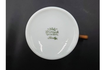 ROYAL CROWN DERBY(ロイヤルクラウンダービー)/グリーンダービーパネル　Richard Ginori(リチャードジノリ)/ジオ・ポンティ　カップ&ソーサー2点セット　(R-087287)