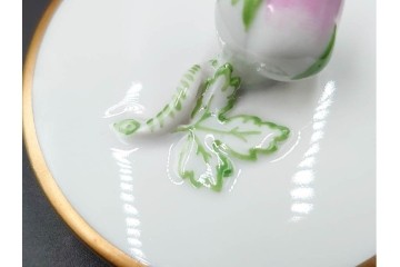 ドイツ製　Meissen(マイセン)　ベーシックフラワー　気品漂う二つ花がデザインされたティーポット　(R-087290)