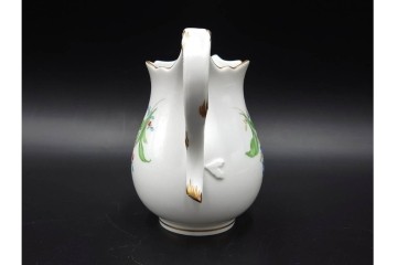 ドイツ製　Meissen(マイセン)　ベーシックフラワー　二つ花のデザインが上品なシュガーポット・クリーマーのセット　(R-087291)