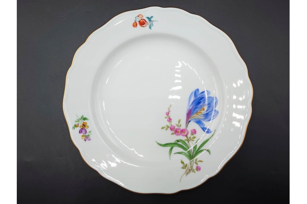 ドイツ製　Meissen(マイセン)　ベーシックフラワー　二つ花デザイン　気品漂うトリオ2客セット　(R-087292)