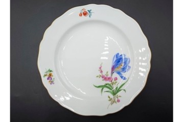 ドイツ製　Meissen(マイセン)　ベーシックフラワー　二つ花デザイン　気品漂うトリオ2客セット　(R-087292)