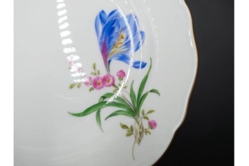 ドイツ製　Meissen(マイセン)　ベーシックフラワー　二つ花デザイン　気品漂うトリオ2客セット　(R-087292)