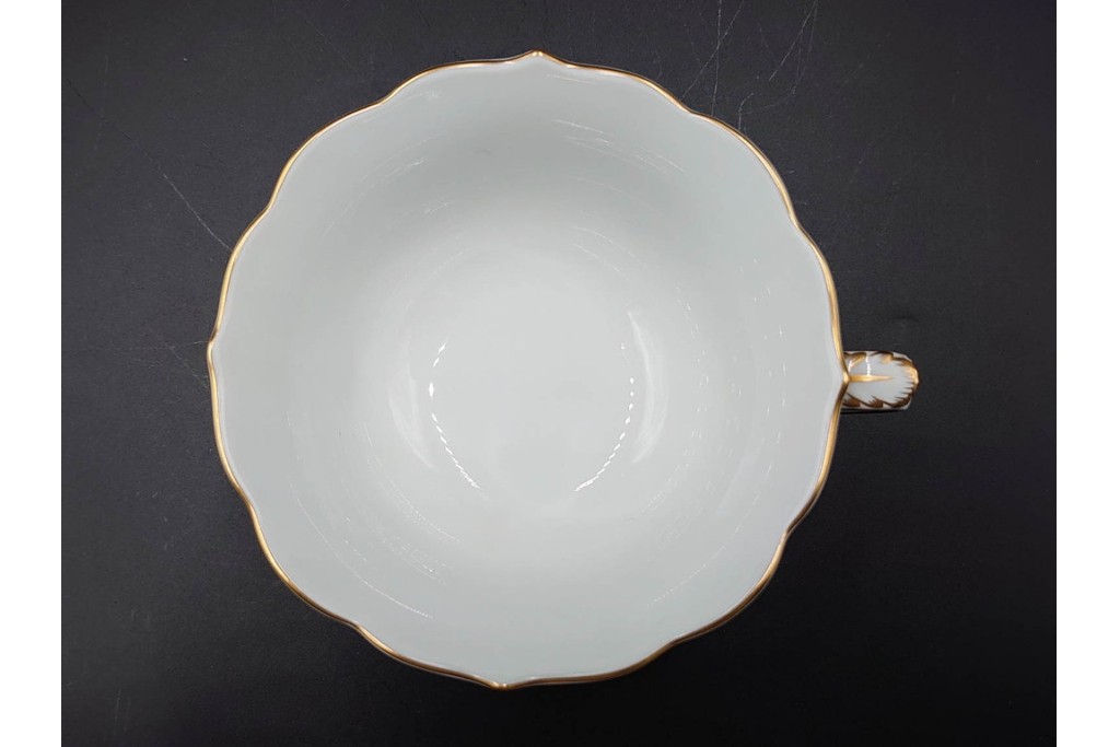 ドイツ製　Meissen(マイセン)　ベーシックフラワー　二つ花デザイン　気品漂うトリオ2客セット　(R-087292)