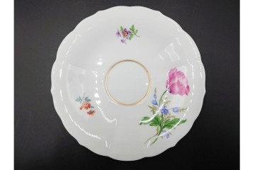 ドイツ製　Meissen(マイセン)　ベーシックフラワー　二つ花デザイン　気品漂うトリオ2客セット　(R-087292)
