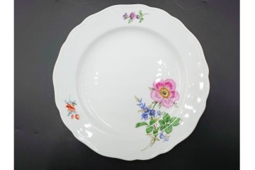 ドイツ製　Meissen(マイセン)　ベーシックフラワー　二つ花デザイン　気品漂うトリオ2客セット　(R-087292)