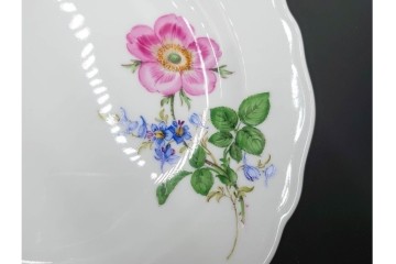 ドイツ製　Meissen(マイセン)　ベーシックフラワー　二つ花デザイン　気品漂うトリオ2客セット　(R-087292)