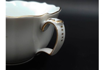 ドイツ製　Meissen(マイセン)　ベーシックフラワー　二つ花デザイン　気品漂うトリオ2客セット　(R-087293)