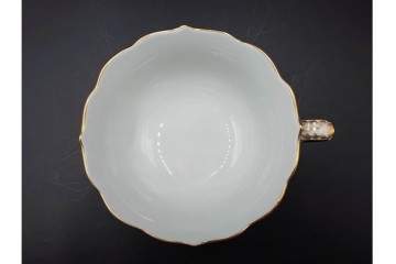 ドイツ製　Meissen(マイセン)　ベーシックフラワー　二つ花デザイン　気品漂うトリオ2客セット　(R-087293)