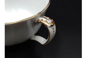 ドイツ製　Meissen(マイセン)　ベーシックフラワー　二つ花デザイン　気品漂うトリオ2客セット　(R-087293)