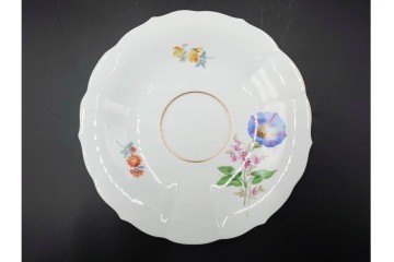 ドイツ製　Meissen(マイセン)　ベーシックフラワー　二つ花デザイン　気品漂うトリオ2客セット　(R-087293)