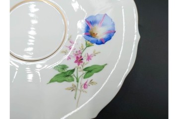 ドイツ製　Meissen(マイセン)　ベーシックフラワー　二つ花デザイン　気品漂うトリオ2客セット　(R-087293)