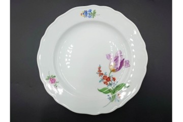 ドイツ製　Meissen(マイセン)　ベーシックフラワー　二つ花デザイン　気品漂うトリオ2客セット　(R-087294)