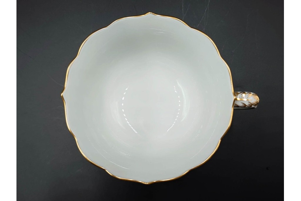 ドイツ製　Meissen(マイセン)　ベーシックフラワー　二つ花デザイン　気品漂うトリオ2客セット　(R-087294)