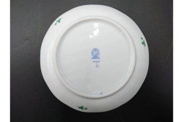 ハンガリー製　HEREND(ヘレンド)　ティーカップ&ソーサー(インドの華)・オーバルディッシュ(アポニー・グリーン)のセット　定価(2点合計)約9万4千円　(R-087295)