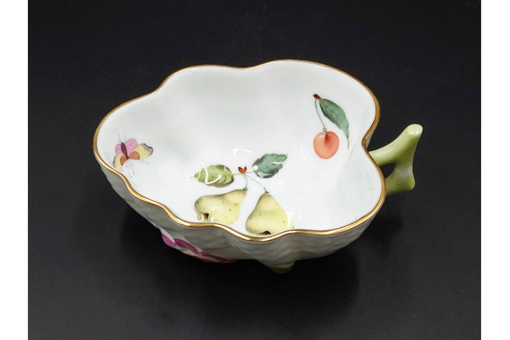 ハンガリー製　HEREND(ヘレンド)　オープンシュガー2点(フルーツアラカルト、ウィーンの薔薇)　ジャム・マーマレード(ヴィクトリア・ブーケ)　洋食器3点セット　(R-087296)