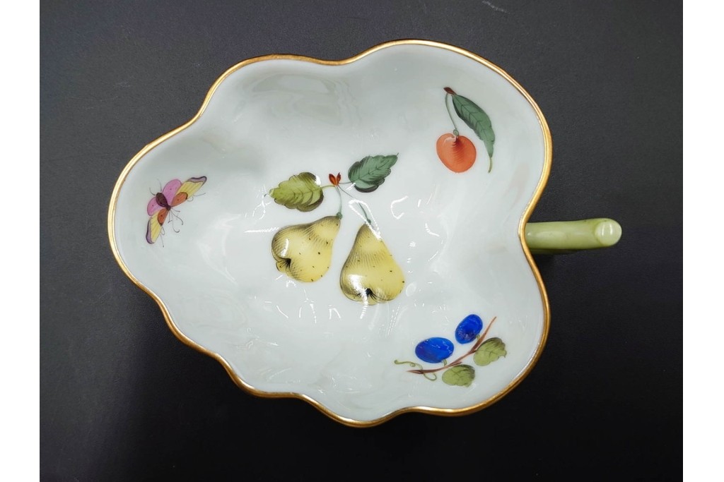 ハンガリー製　HEREND(ヘレンド)　オープンシュガー2点(フルーツアラカルト、ウィーンの薔薇)　ジャム・マーマレード(ヴィクトリア・ブーケ)　洋食器3点セット　(R-087296)