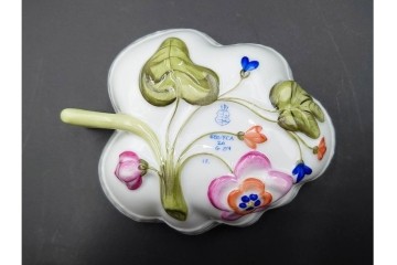 ハンガリー製　HEREND(ヘレンド)　オープンシュガー2点(フルーツアラカルト、ウィーンの薔薇)　ジャム・マーマレード(ヴィクトリア・ブーケ)　洋食器3点セット　(R-087296)