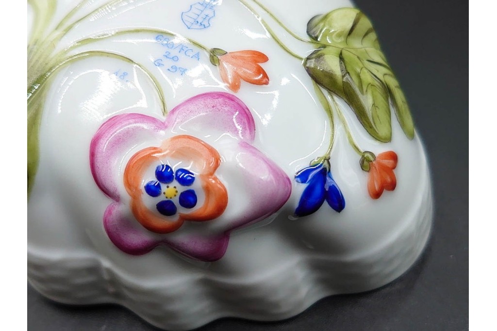 ハンガリー製　HEREND(ヘレンド)　オープンシュガー2点(フルーツアラカルト、ウィーンの薔薇)　ジャム・マーマレード(ヴィクトリア・ブーケ)　洋食器3点セット　(R-087296)