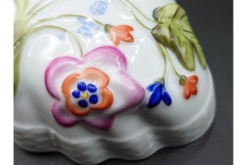 ハンガリー製　HEREND(ヘレンド)　オープンシュガー2点(フルーツアラカルト、ウィーンの薔薇)　ジャム・マーマレード(ヴィクトリア・ブーケ)　洋食器3点セット　(R-087296)