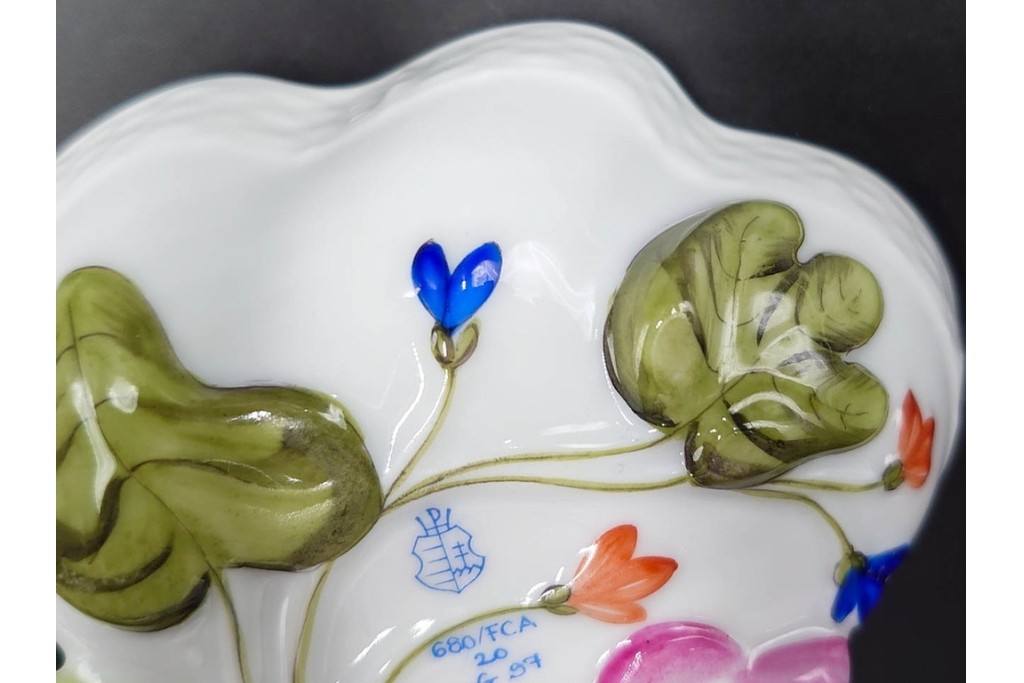 ハンガリー製　HEREND(ヘレンド)　オープンシュガー2点(フルーツアラカルト、ウィーンの薔薇)　ジャム・マーマレード(ヴィクトリア・ブーケ)　洋食器3点セット　(R-087296)