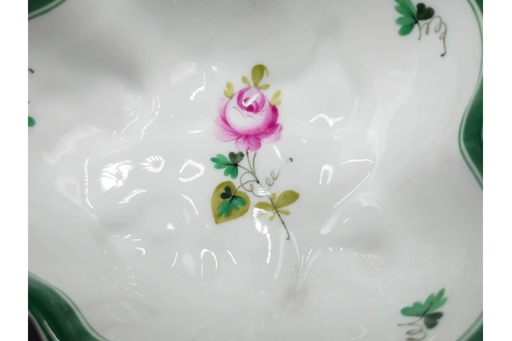 ハンガリー製　HEREND(ヘレンド)　オープンシュガー2点(フルーツアラカルト、ウィーンの薔薇)　ジャム・マーマレード(ヴィクトリア・ブーケ)　洋食器3点セット　(R-087296)