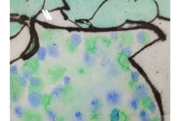 真作　サイン&メッセージ入り　リチャード・スペア(Richard Spare)　73/150　ドライポイント(銅版画)・水彩画　「Purple African Violet(パープル・アフリカン・バイオレット)」　(R-087299)