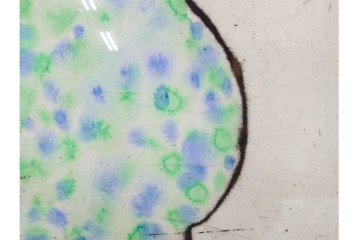 真作　サイン&メッセージ入り　リチャード・スペア(Richard Spare)　73/150　ドライポイント(銅版画)・水彩画　「Purple African Violet(パープル・アフリカン・バイオレット)」　(R-087299)