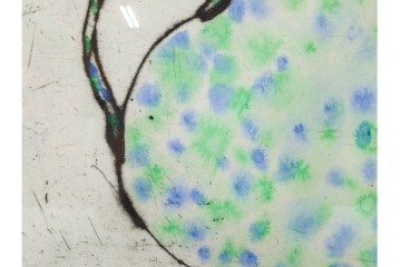 真作　サイン&メッセージ入り　リチャード・スペア(Richard Spare)　73/150　ドライポイント(銅版画)・水彩画　「Purple African Violet(パープル・アフリカン・バイオレット)」　(R-087299)