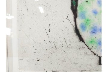 真作　サイン&メッセージ入り　リチャード・スペア(Richard Spare)　73/150　ドライポイント(銅版画)・水彩画　「Purple African Violet(パープル・アフリカン・バイオレット)」　(R-087299)