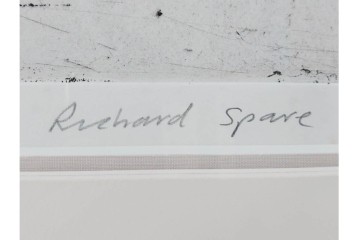 真作　サイン&メッセージ入り　リチャード・スペア(Richard Spare)　73/150　ドライポイント(銅版画)・水彩画　「Purple African Violet(パープル・アフリカン・バイオレット)」　(R-087299)