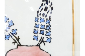 真作　サイン&メッセージ入り　リチャード・スペア(Richard Spare)　3/75　ドライポイント(銅版画)・水彩画　「Hearts and Flowers(ハートと花)」　外箱付き　(R-087300)